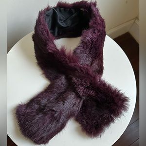 Burgundy Fur Scarf & Hat Set